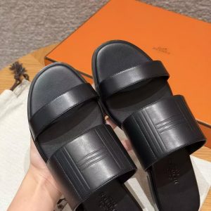 Hermes Mona Sandal Women Swift Calfskin Noir H261092Z 02360 - Image 14