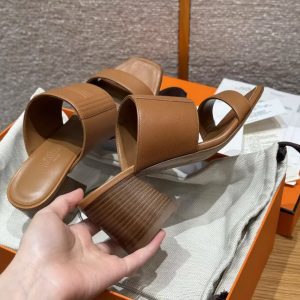 Hermes Monica 60 Sandal Women High Heel Sandal in Swift Goatskin Naturel H261094Z A3360 - Image 15