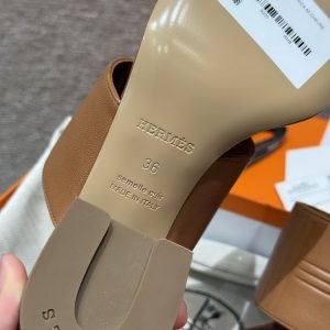 Hermes Monica 60 Sandal Women High Heel Sandal in Swift Goatskin Naturel H261094Z A3360 - Image 10