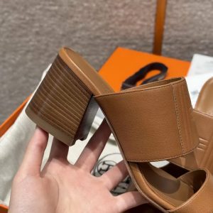 Hermes Monica 60 Sandal Women High Heel Sandal in Swift Goatskin Naturel H261094Z A3360 - Image 9