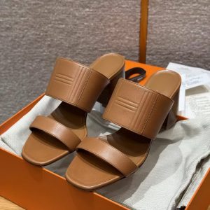 Hermes Monica 60 Sandal Women High Heel Sandal in Swift Goatskin Naturel H261094Z A3360 - Image 6