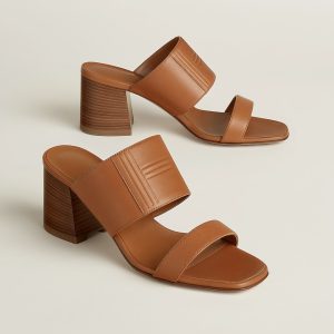 Hermes Monica 60 Sandal Women High Heel Sandal in Swift Goatskin Naturel H261094Z A3360