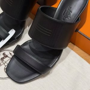 Hermes Monica 60 Sandal Women High Heel Sandal in Swift Goatskin Noir H261094Z 02355 - Image 12
