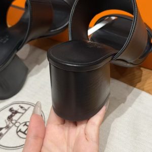 Hermes Monica 60 Sandal Women High Heel Sandal in Swift Goatskin Noir H261094Z 02355 - Image 9