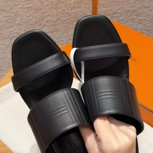 Hermes Monica 60 Sandal Women High Heel Sandal in Swift Goatskin Noir H261094Z 02355 - Image 8
