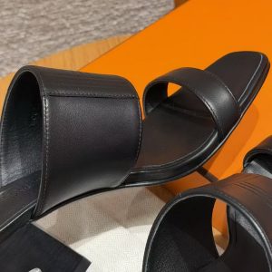 Hermes Monica 60 Sandal Women High Heel Sandal in Swift Goatskin Noir H261094Z 02355 - Image 5