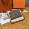 Hermes New H Passant Compact Wallet Handmade In Epsom Calfskin Leather 18 Etoupe