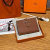 Hermes New H Passant Compact Wallet Handmade In Epsom Calfskin Leather 37 Gold