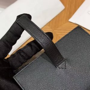 Hermes New H Passant Compact Wallet Handmade In Epsom Calfskin Leather 89 Noir - Image 8