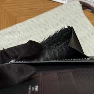 Hermes New H Passant Compact Wallet Handmade In Epsom Calfskin Leather 89 Noir - Image 7