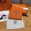 Hermes New H Passant Compact Wallet Handmade In Epsom Calfskin Leather 93 Orange