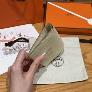 Hermes New H Passant Compact Wallet Handmade In Epsom Calfskin Leather i8 Jaune Milton - Image 13