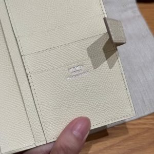 Hermes New H Passant Compact Wallet Handmade In Epsom Calfskin Leather i8 Jaune Milton - Image 8