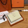 Hermes New H Passant Compact Wallet Handmade In Epsom Calfskin Leather i8 Jaune Milton