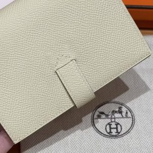 Hermes New H Passant Compact Wallet Handmade In Epsom Calfskin Leather i8 Jaune Milton - Image 6
