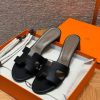Hermes Oasis Sandal Women High Heel Sandal in Epsom Heritage Calfskin Black Etoupe