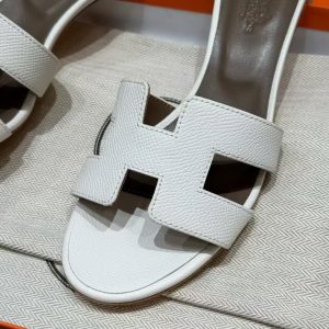 Hermes Oasis Sandal Women High Heel Sandal in Epsom Heritage Calfskin Blanc - Image 12