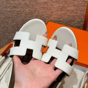 Hermes Oasis Sandal Women High Heel Sandal in Epsom Heritage Calfskin Blanc - Image 10