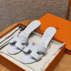Hermes Oasis Sandal Women High Heel Sandal in Epsom Heritage Calfskin Blue Chacier