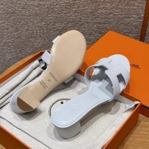 Hermes Oasis Sandal Women High Heel Sandal in Epsom Heritage Calfskin Blue Chacier - Image 12