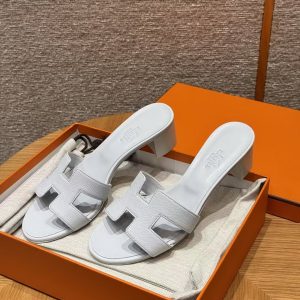 Hermes Oasis Sandal Women High Heel Sandal in Epsom Heritage Calfskin Blue Chacier - Image 11