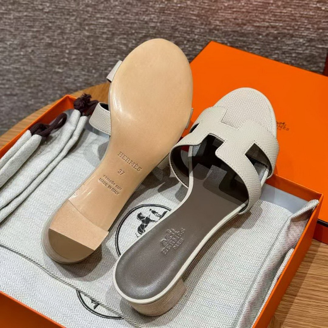 Hermes Oasis Sandal Women High Heel Sandal in Epsom Heritage Calfskin Craie - Image 13