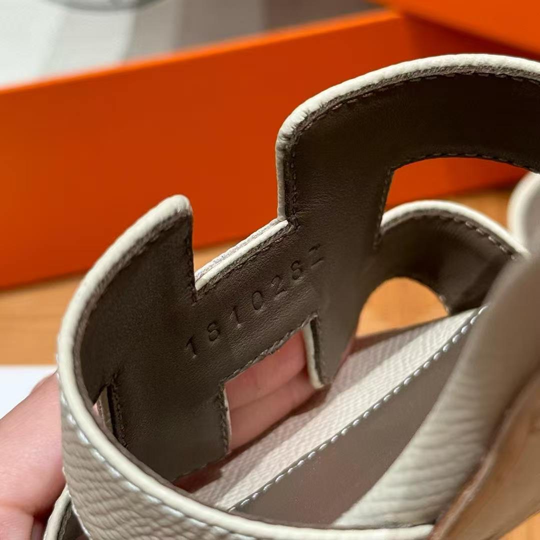 Hermes Oasis Sandal Women High Heel Sandal in Epsom Heritage Calfskin Craie - Image 7