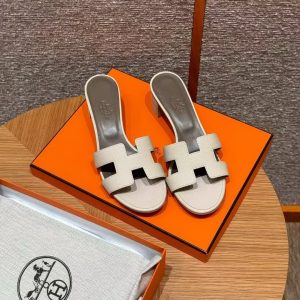 Hermes Oasis Sandal Women High Heel Sandal in Epsom Heritage Calfskin Craie - Image 4