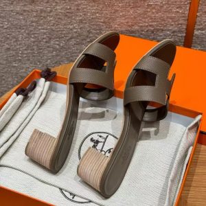Hermes Oasis Sandal Women High Heel Sandal in Epsom Heritage Calfskin Etoupe H151215Z X3350 - Image 18