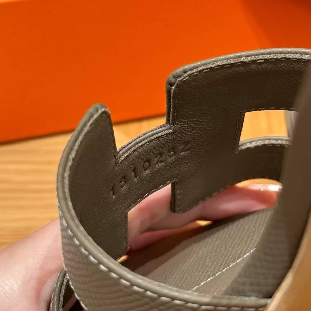 Hermes Oasis Sandal Women High Heel Sandal in Epsom Heritage Calfskin Etoupe H151215Z X3350 - Image 8