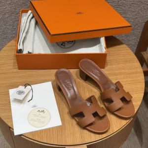Hermes Oasis Sandal Women High Heel Sandal in Epsom Heritage Calfskin Gold H222203Z 20355 - Image 11