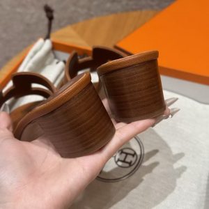 Hermes Oasis Sandal Women High Heel Sandal in Epsom Heritage Calfskin Gold H222203Z 20355 - Image 6