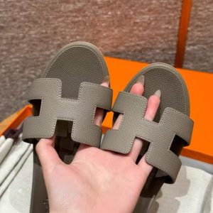 Hermes Oasis Sandal Women High Heel Sandal in Epsom Heritage Calfskin Gris Asphalte - Image 12