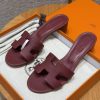 Hermes Oasis Sandal Women High Heel Sandal in Epsom Heritage Calfskin Hermes Red