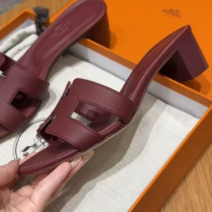 Alternative view of Hermes Oasis Sandal Women High Heel Sandal in Epsom Heritage Calfskin Hermes Red