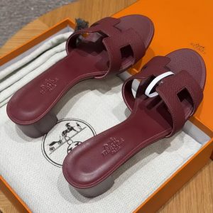 Hermes Oasis Sandal Women High Heel Sandal in Epsom Heritage Calfskin Hermes Red - Image 13