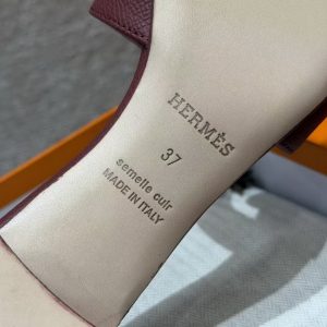 Hermes Oasis Sandal Women High Heel Sandal in Epsom Heritage Calfskin Hermes Red - Image 11