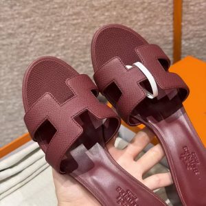 Hermes Oasis Sandal Women High Heel Sandal in Epsom Heritage Calfskin Hermes Red - Image 9