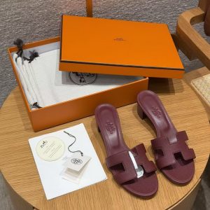 Hermes Oasis Sandal Women High Heel Sandal in Epsom Heritage Calfskin Hermes Red - Image 8