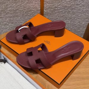 Hermes Oasis Sandal Women High Heel Sandal in Epsom Heritage Calfskin Hermes Red - Image 7