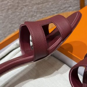 Hermes Oasis Sandal Women High Heel Sandal in Epsom Heritage Calfskin Hermes Red - Image 5