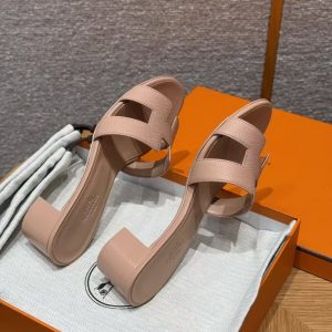 Hermes Oasis Sandal Women High Heel Sandal in Epsom Heritage Calfskin Pelino Beige - Image 12