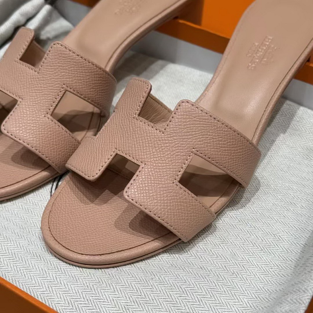 Hermes Oasis Sandal Women High Heel Sandal in Epsom Heritage Calfskin Pelino Beige - Image 10