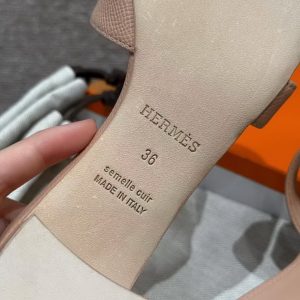 Hermes Oasis Sandal Women High Heel Sandal in Epsom Heritage Calfskin Pelino Beige - Image 7