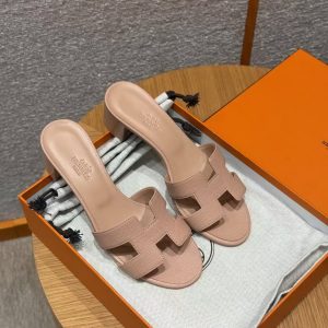 Hermes Oasis Sandal Women High Heel Sandal in Epsom Heritage Calfskin Pelino Beige - Image 4