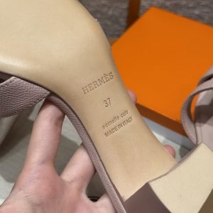 Hermes Oasis Sandal Women High Heel Sandal in Epsom Heritage Calfskin Terre Cuite - Image 10