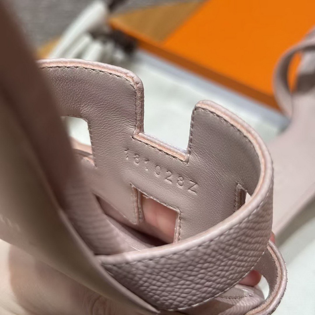 Hermes Oasis Sandal Women High Heel Sandal in Epsom Heritage Calfskin Terre Cuite - Image 6