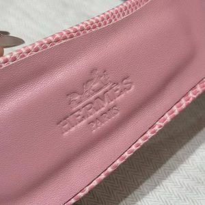 Hermes Oasis Sandal Women High Heel Sandal in Shiny Java Lizard Rose Aquarelle H242280Z CK370 - Image 6