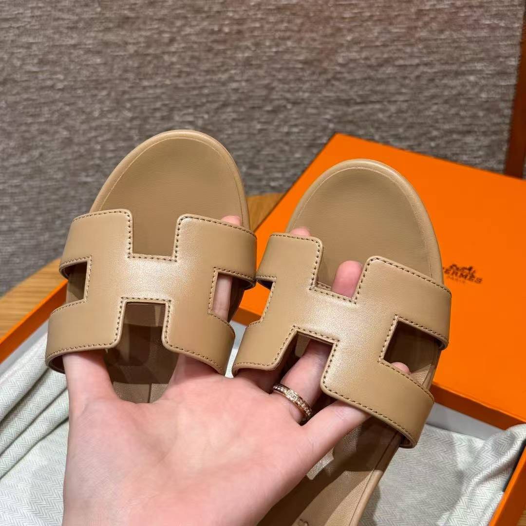 Hermes Oasis Sandal Women High Heel Sandal in Swift Calfskin Beige Albinos - Image 5
