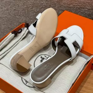 Hermes Oasis Sandal Women High Heel Sandal in Swift Calfskin Blanc H071002Z 02340 - Image 16
